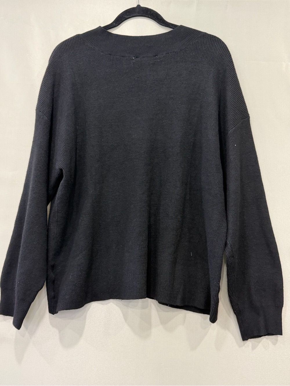 Nine West Black V-Neck Relaxed Knit Sweater - Picture 6 of 6